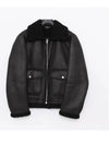 Tommy Shearing Trimming Leather Jacket Black - A.P.C. - BALAAN 3