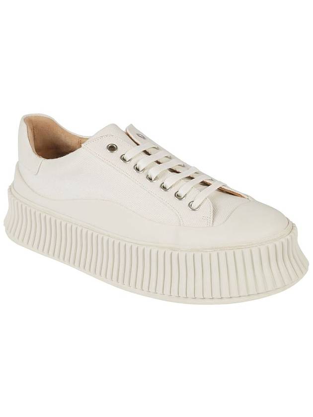 Canvas Platform Low Top Sneakers White - JIL SANDER - BALAAN 4