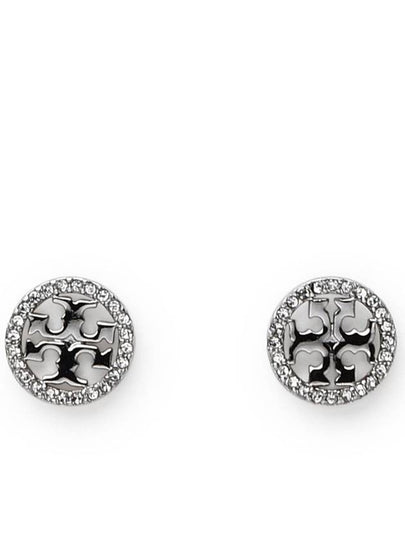 Miller Crystal Stud Earrings Silver - TORY BURCH - BALAAN 2