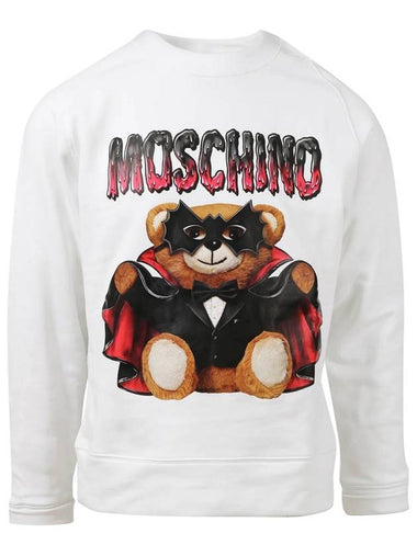 Men's Teddy Bear Batman Print Sweatshirt White V171902271001 - MOSCHINO - BALAAN 1