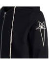 Jasons Embroidered Logo Zip Up Hoodie Black - RICK OWENS - BALAAN 6