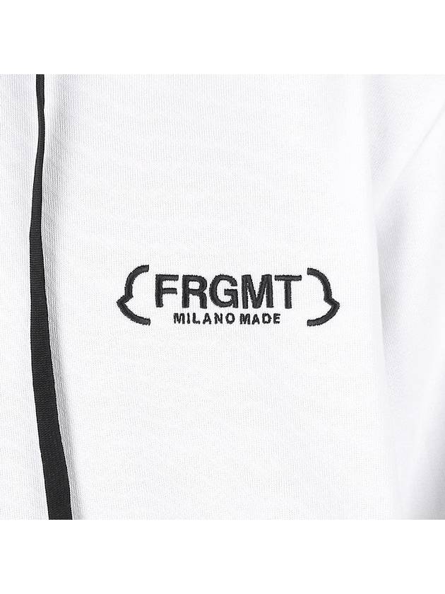 Born To Protect FRGMT Logo Fleece Hoodie Optical White - MONCLER - BALAAN 8