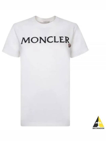 Women's Embroidered Logo Short Sleeve T-Shirt White - MONCLER - BALAAN 2