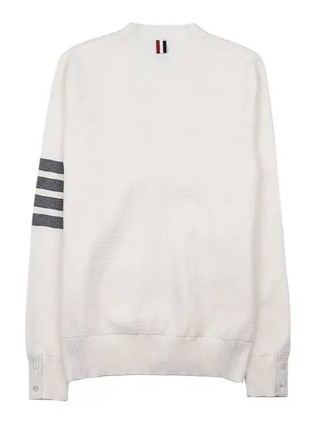 Milano Stitch 4 Bar Cardigan White - THOM BROWNE - BALAAN 2