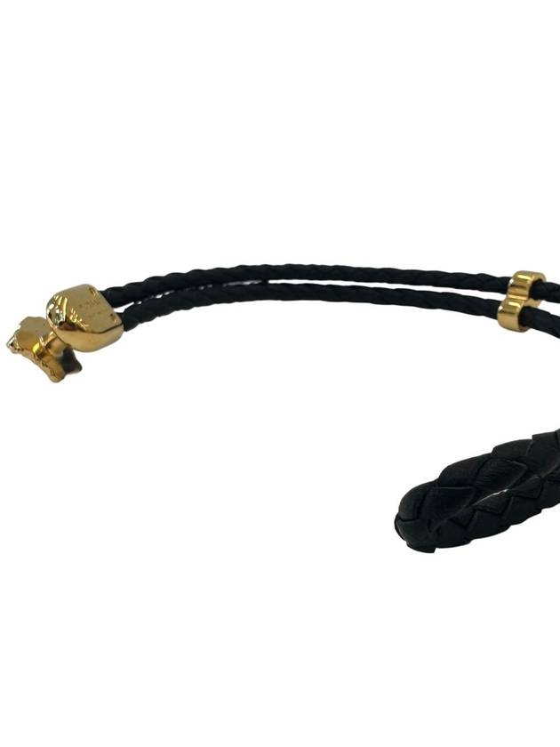 Medusa Braided Leather Bracelet Black Gold - VERSACE - BALAAN 6