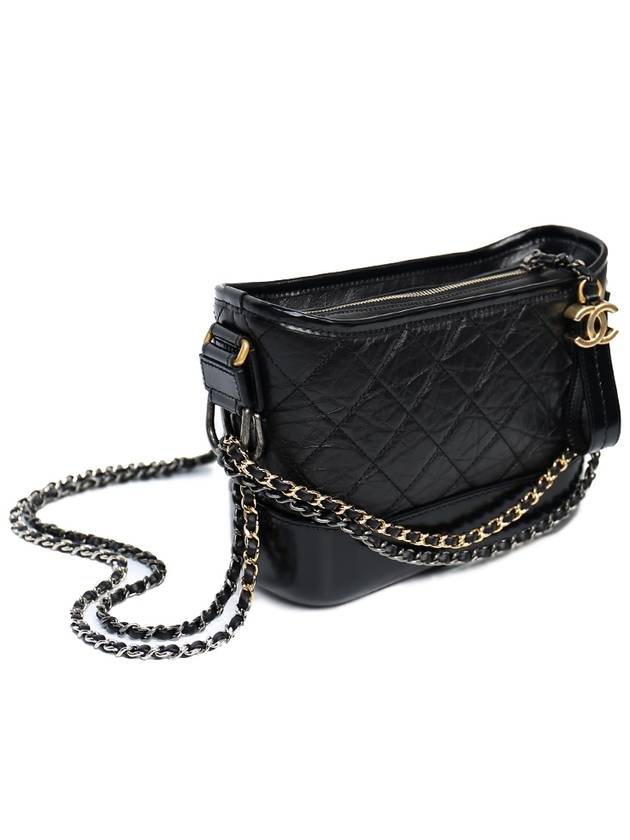 Gabrielle Calfskin Small Hobo Cross Bag Black - CHANEL - BALAAN 4