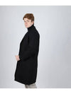 Black viscose single long coat CO108 - IKALOOOK - BALAAN 4