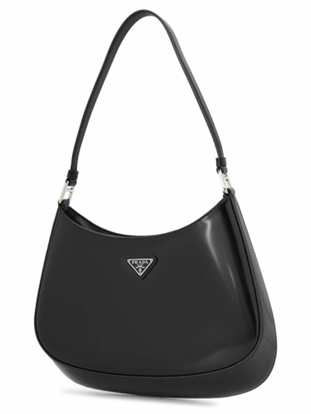 Triangular Logo Cleo Brushed Leather Shoulder Bag Black - PRADA - BALAAN 2