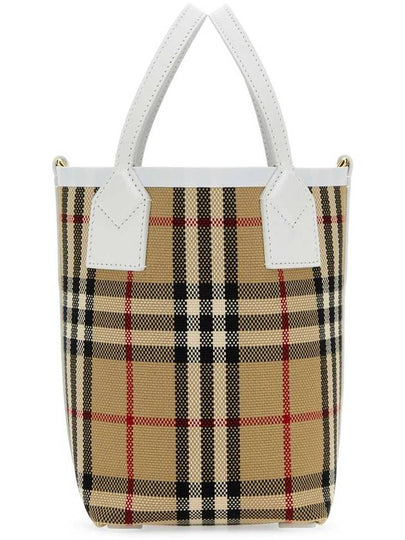 Burberry Mini London Tote Bag Archive Beige White - BURBERRY - BALAAN 2