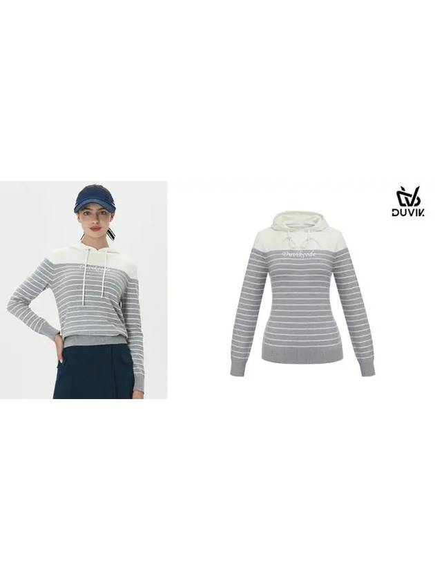 Women s striped hooded knit sweater DE3WSW261MG - DUVIK - BALAAN 10