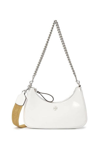 Logo Chain Leather Shoulder Bag White - TORY BURCH - BALAAN 1