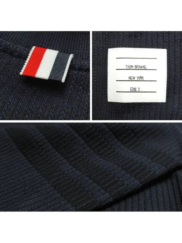 Seersucker Loopback 4 Bar Crew Neck Sweatshirt Navy - THOM BROWNE - BALAAN 5