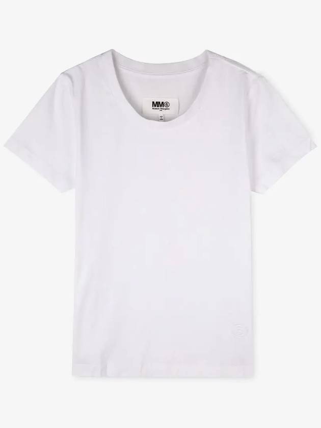 MM6 Women's Cotton Short Sleeve T-Shirt White 3 Pack - MAISON MARGIELA - BALAAN 3