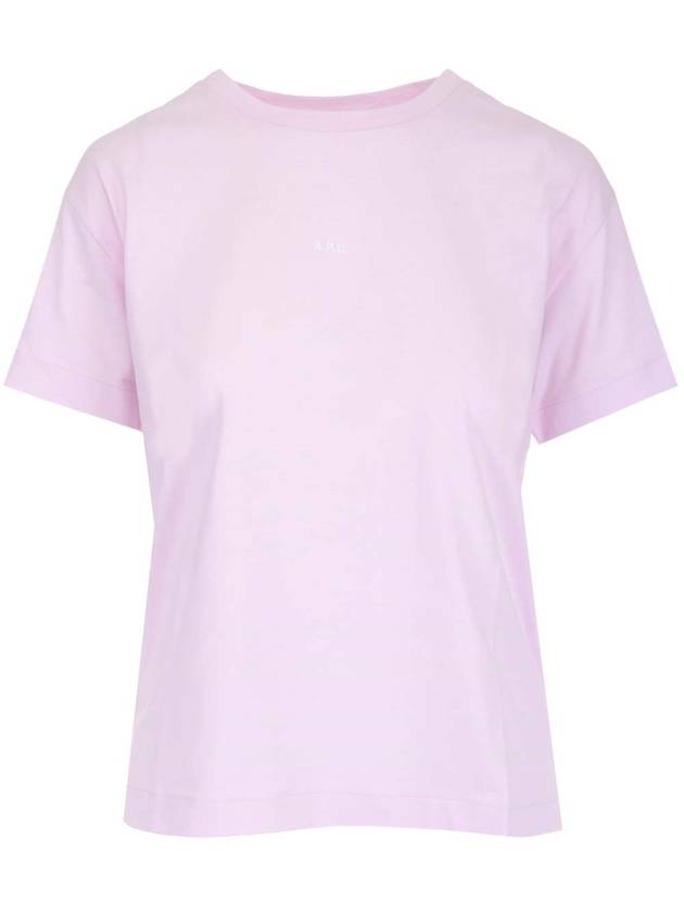 Jade Logo Short Sleeve T-Shirt Pink - A.P.C. - BALAAN 1