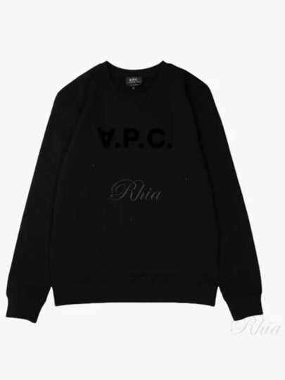 Men's VPC Logo Print Crew Neck Sweatshirt Black - A.P.C. - BALAAN 2