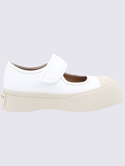 Nappa Leather Mary Jane Low Top Sneakers Lily White - MARNI - BALAAN 2