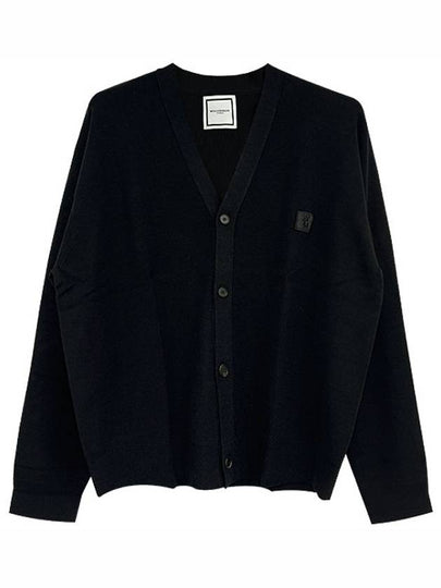 WYM Patch Pullover V-Neck Cardigan Black - WOOYOUNGMI - BALAAN 2