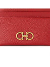 Gancini Card Wallet Lipstick Red - SALVATORE FERRAGAMO - BALAAN 6