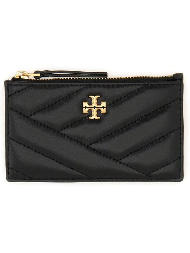 Kira Chevron Zipper Card Wallet Black - TORY BURCH - BALAAN 2