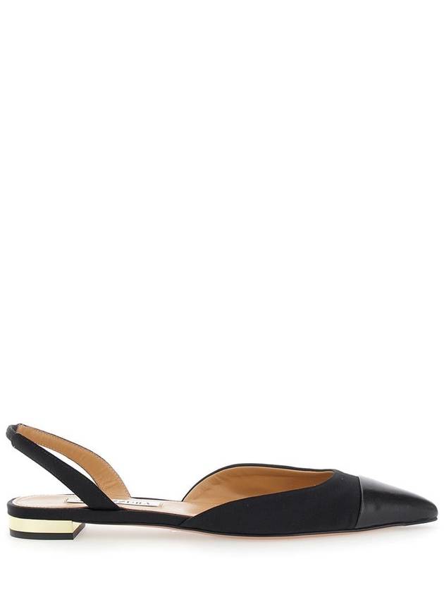 'Milanese' Black Slingback Ballet Flats In Grosgrain And Leather Woman - AQUAZZURA - BALAAN 1