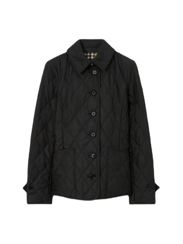 Diamond Quilted Thermoregulated Jacket Black - BURBERRY - BALAAN 2