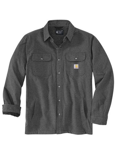 Relaxed fit flannel sherpa lined shirt jacket - CARHARTT - BALAAN 1