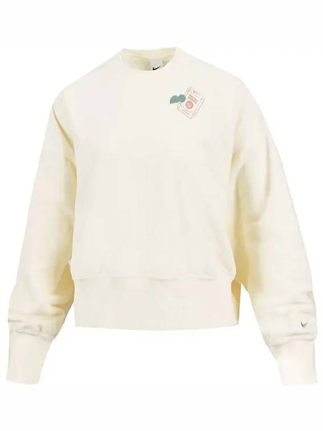 Naomi Osaka Phoenix Fleece Oversized Crew Neck Sweatshirt Pale Ivory - NIKE - BALAAN 3