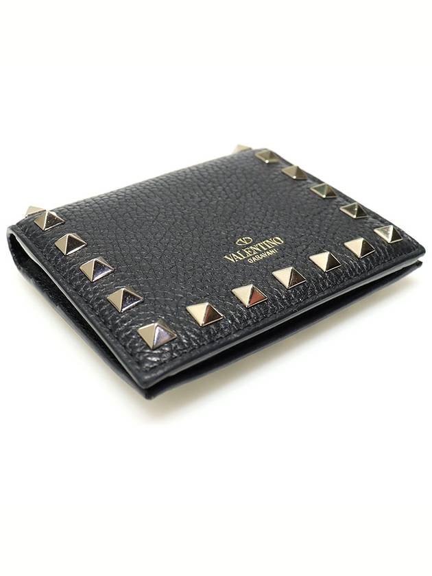 TW2P0R39VSH Black Stampa Alce Calfskin Rockstud Bicycle Wallet - VALENTINO - BALAAN 4