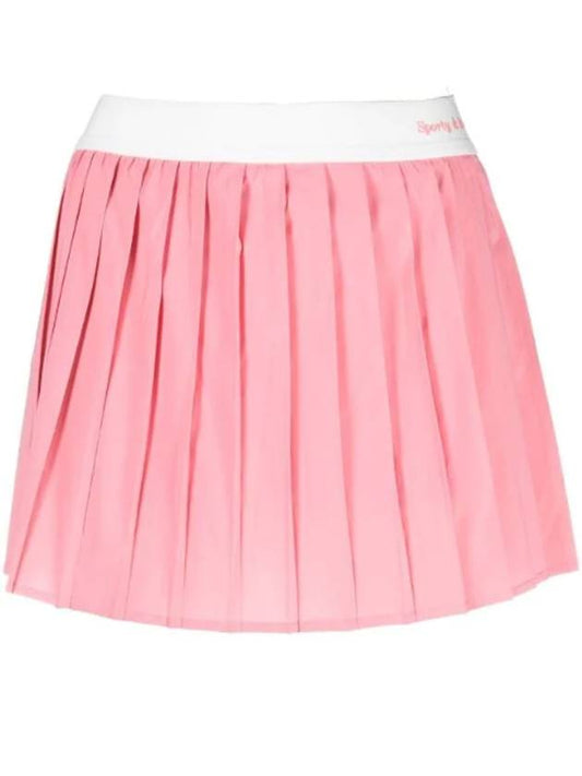 Women's Classic Logo Pleated Skirt Pink - SPORTY & RICH - BALAAN 1