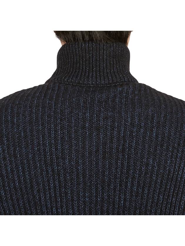 Padded Wool Blend Cardigan Navy - MONCLER - BALAAN 10