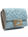 Baguette Micro Tri Fold Wallet Light Blue 8M0395AT00F1PQI - FENDI - BALAAN 4