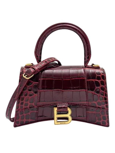 Hourglass XS Tote Bag Dark Red - BALENCIAGA - BALAAN 1