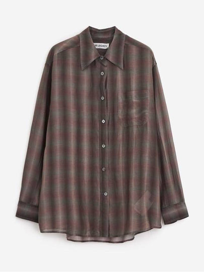 Favourite Screen Check Sheer Cotton Silk Shirt Brown - OUR LEGACY - BALAAN 2