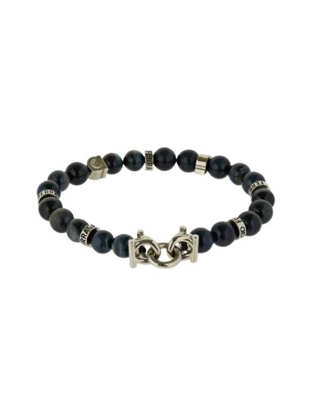 Gancini Stone Small Bracelet Black - SALVATORE FERRAGAMO - BALAAN 1