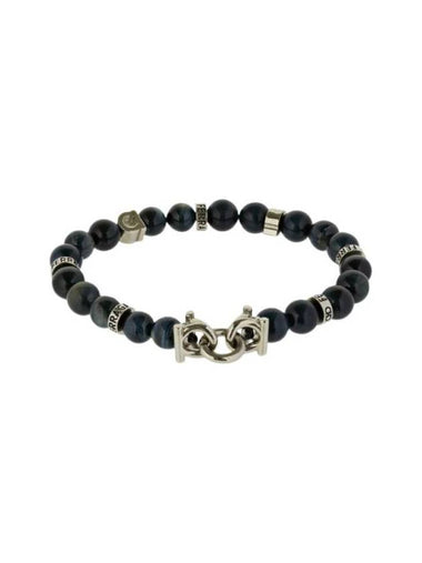 Gancini Stone Small Bracelet Black - SALVATORE FERRAGAMO - BALAAN 1