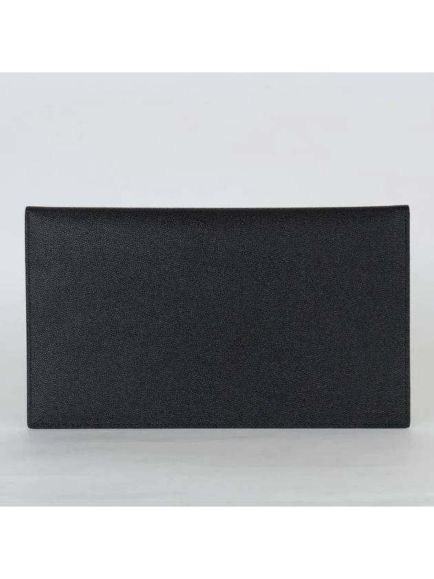 Uptown Grain de Poudre Embossed Leather Clutch Bag Black - SAINT LAURENT - BALAAN 3