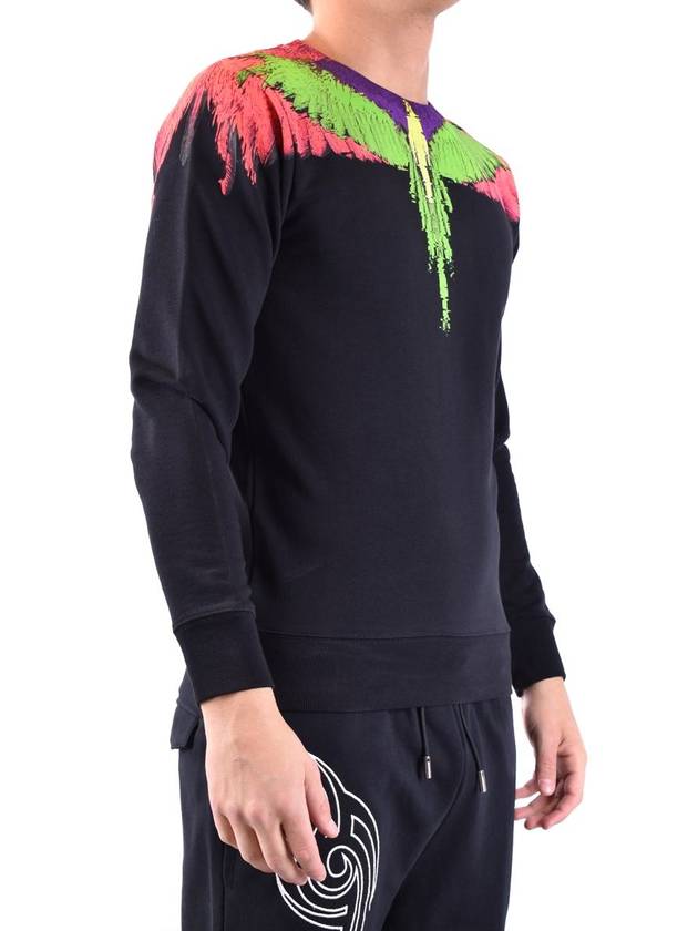 Camo Wing Print Cotton Sweatshirt Black - MARCELO BURLON - BALAAN 3