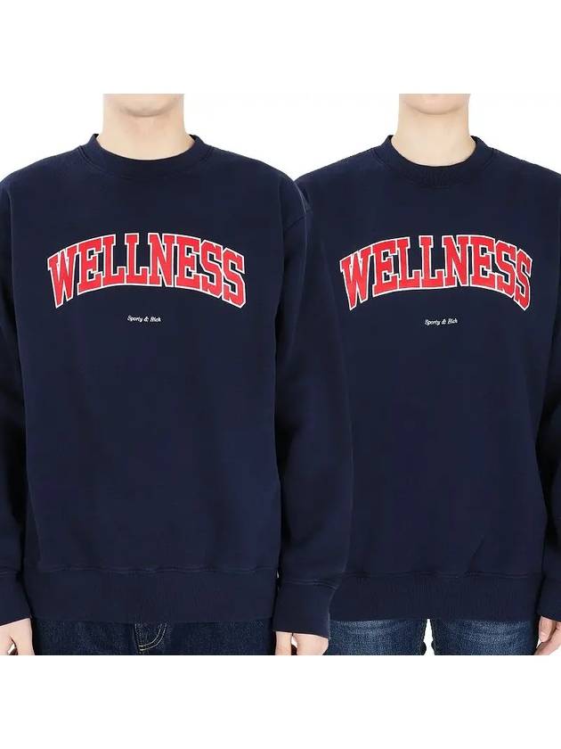 Crew Neck Print Sweatshirt Navy - SPORTY & RICH - BALAAN 2