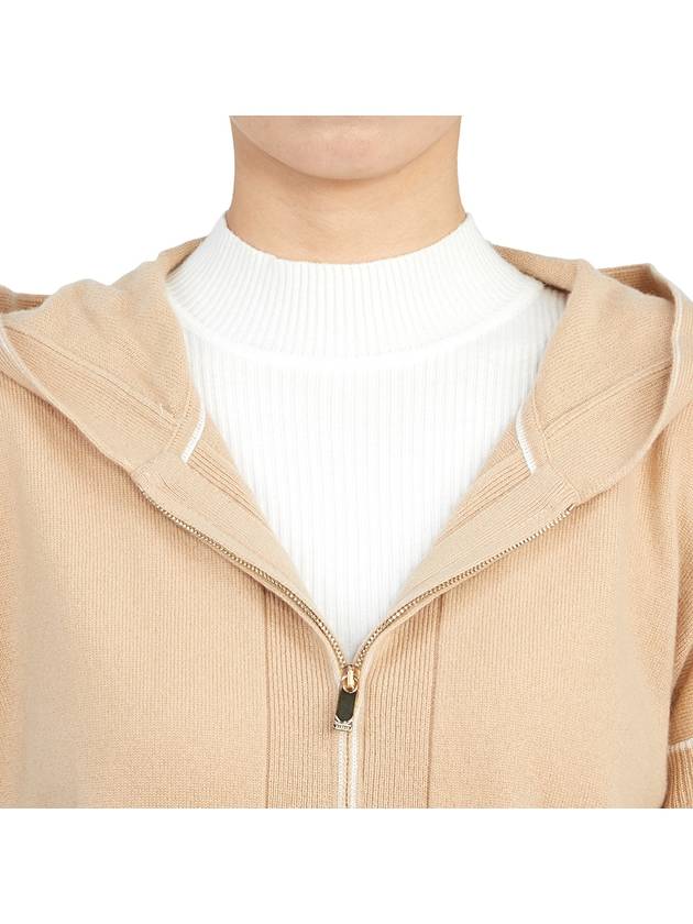 Women's Pluto Wool Cashmere Zip Up Hoodie Beige - MAX MARA - BALAAN 11