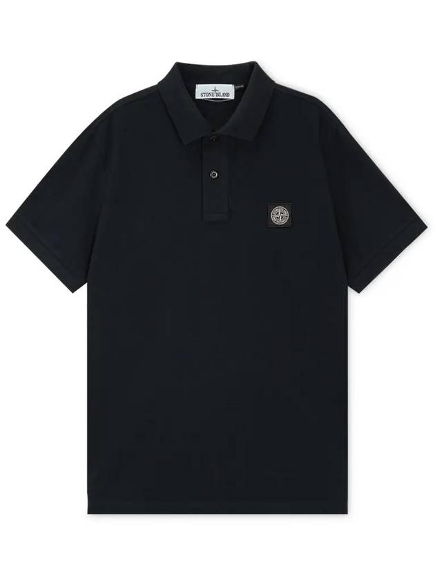 Logo Patch Polo Shirt Navy - STONE ISLAND - BALAAN 2