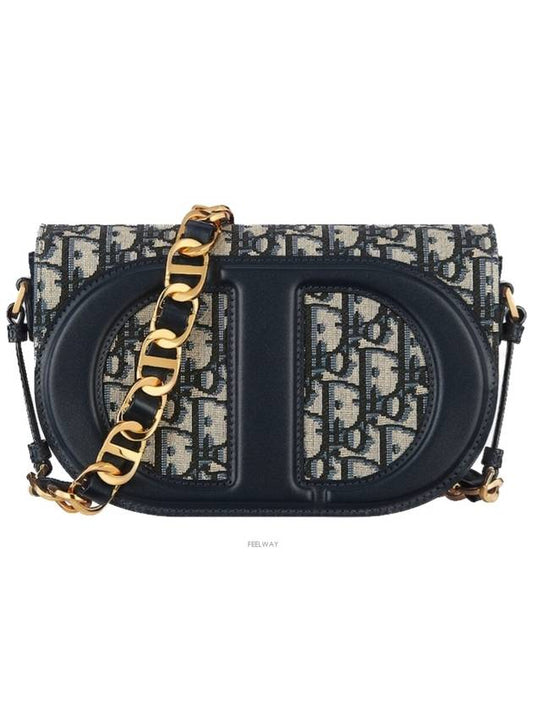 CD Signature Oblique Jacquard Shoulder Bag Blue - DIOR - BALAAN 2