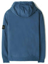 Logo Patch Cotton Fleece Hoodie Blue - STONE ISLAND - BALAAN 3