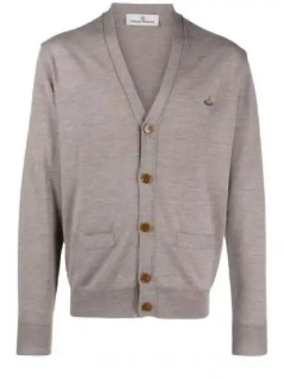 Embroidery Logo Fine Wool Cardigan Grey - VIVIENNE WESTWOOD - BALAAN 2