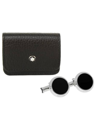 Mini Leather Pouch And Cufflinks Set Black - MONTBLANC - BALAAN 2