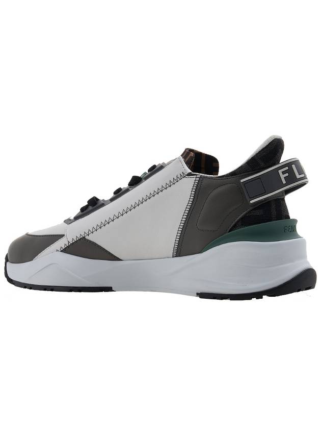 Flow FF Jacquard Leather Running Low Top Sneakers Grey - FENDI - BALAAN 4