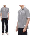 Textured Tipped Cotton Polo Shirt Light Grey - THOM BROWNE - BALAAN 3