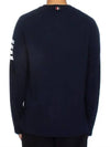 4-Bar Striped Cotton Long Sleeve T-Shirt Navy - THOM BROWNE - BALAAN 6