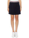 Women's Striped Band Cotton Pleated Skirt Navy - THOM BROWNE - BALAAN 3