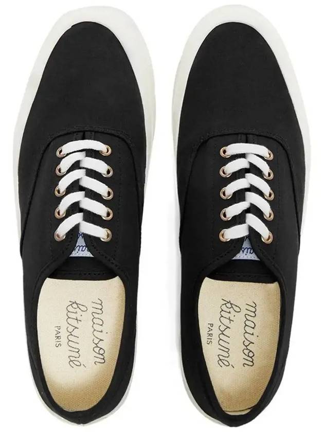 24SS Men s Canvas Lace Up Sneakers Black CU04706WW9000 BK - MAISON KITSUNE - BALAAN 1