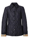 Women's Diamond Quilted Thermoregulated Check Jacket Midnight - BURBERRY - BALAAN 7